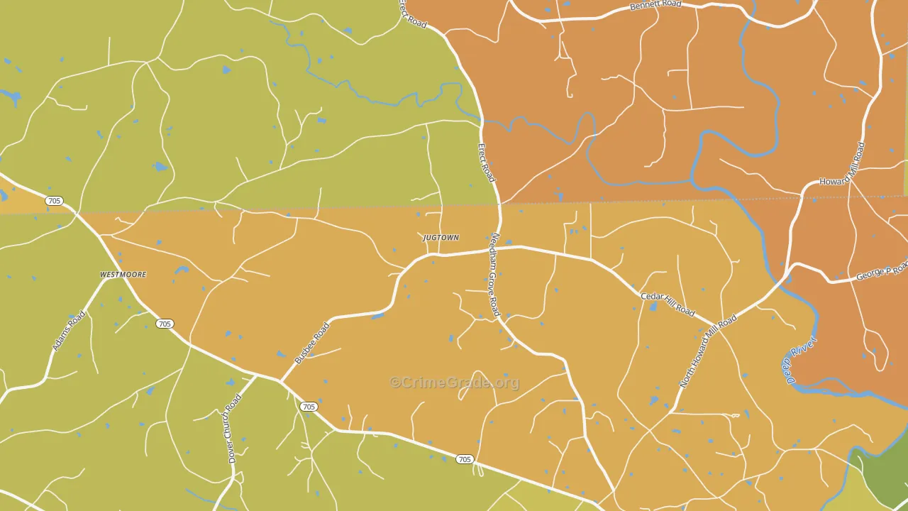 Jugtown, NC Map of Drug-Related Crime Rates
