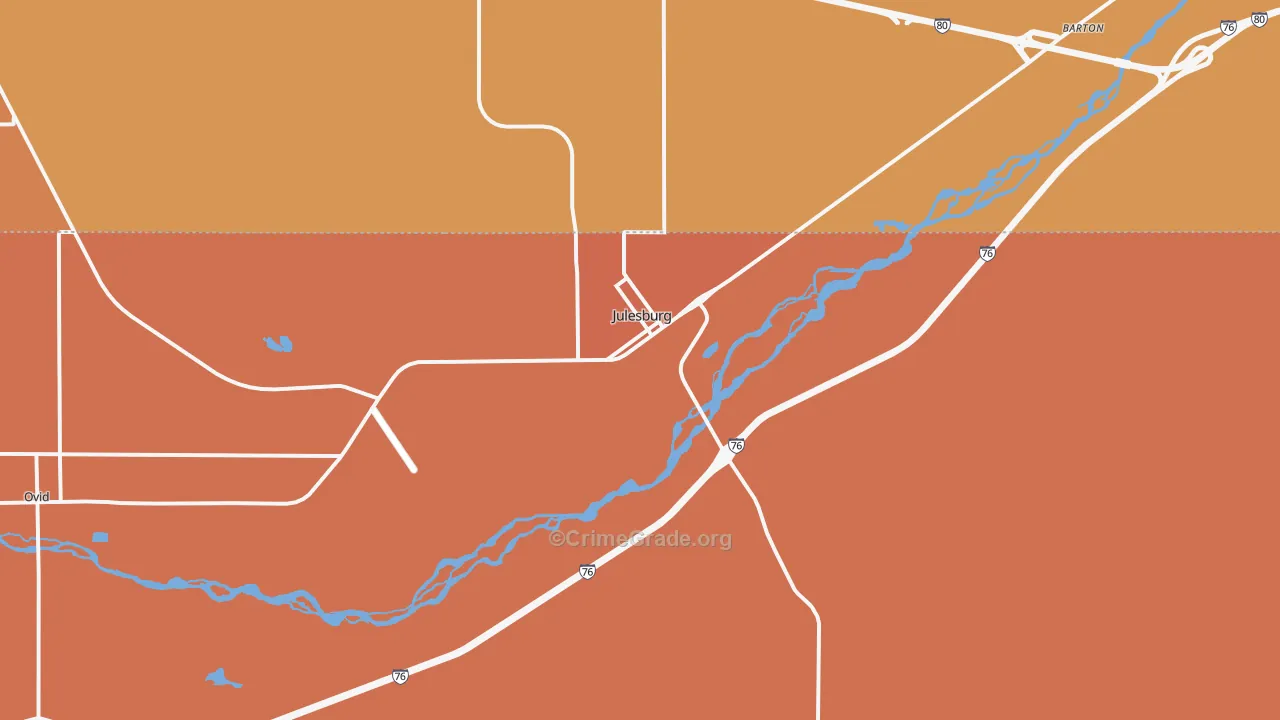 Julesburg, CO Map of Drug-Related Crime Rates