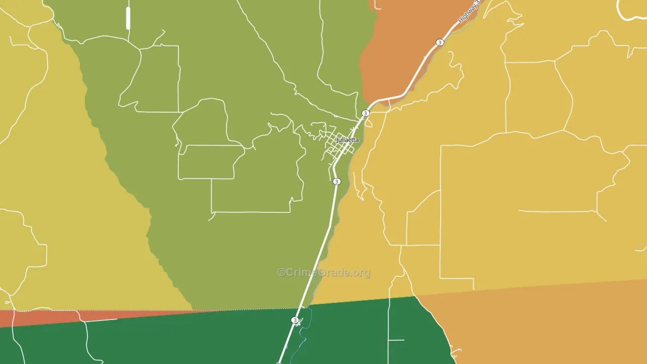 Juliaetta, ID Map of Drug-Related Crime Rates