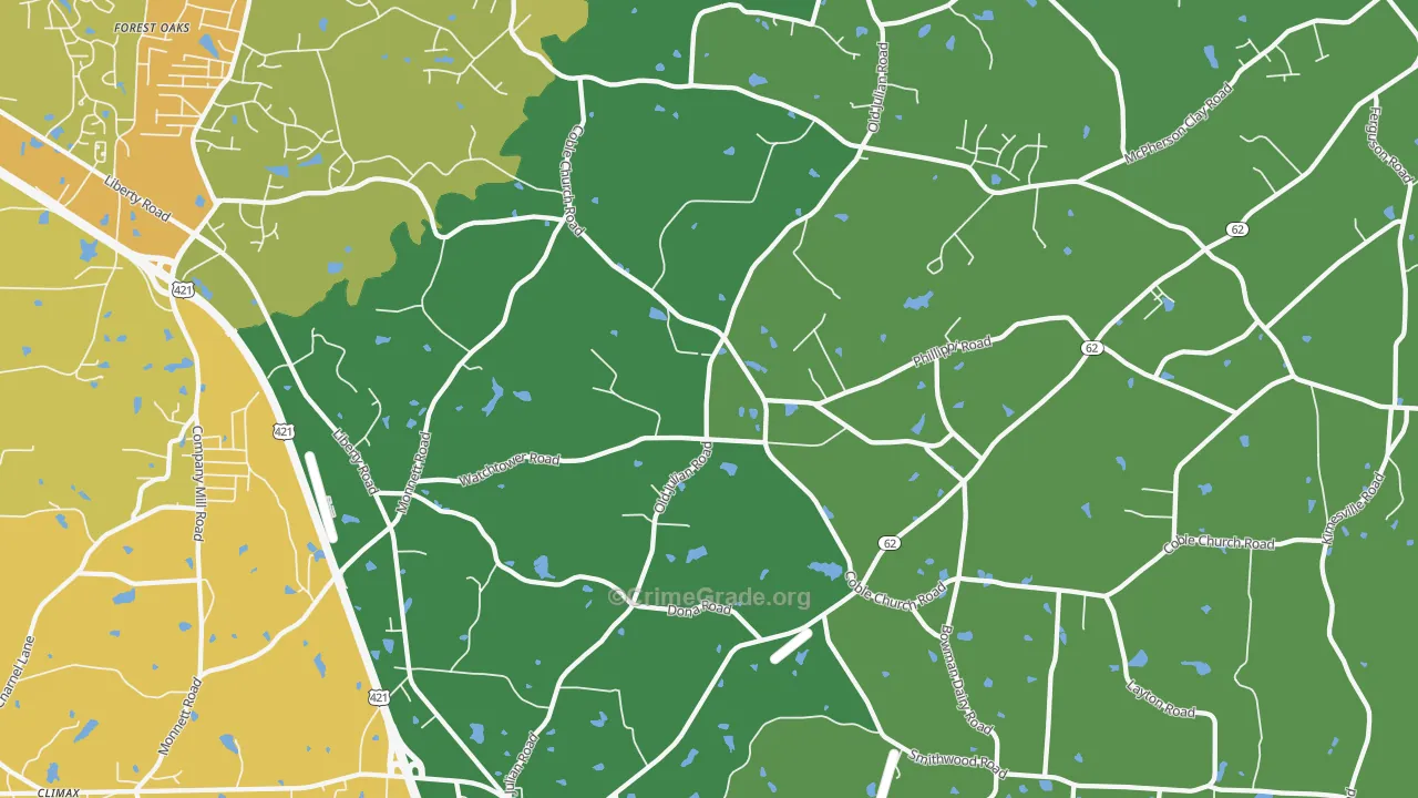 Julian, NC Map of Drug-Related Crime Rates