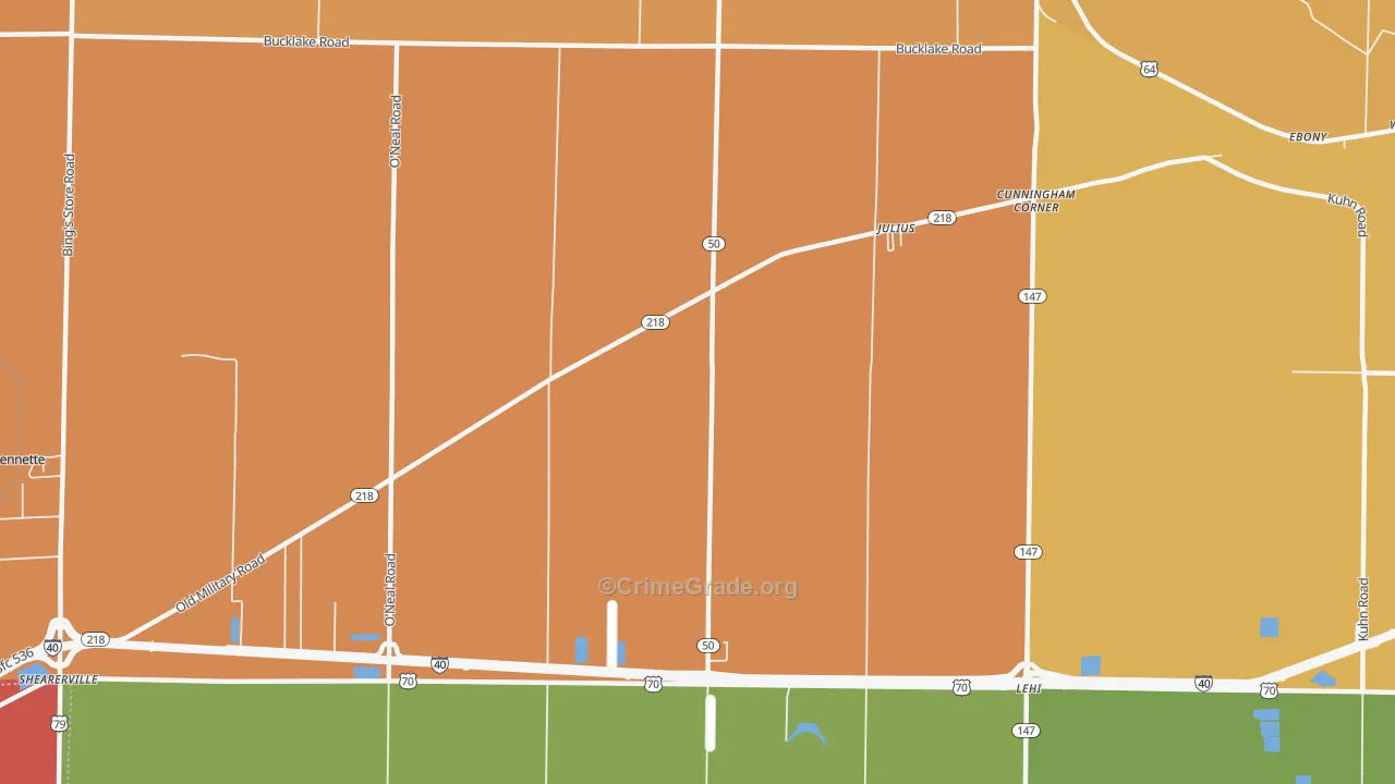 Julius, AR Map of Drug-Related Crime Rates
