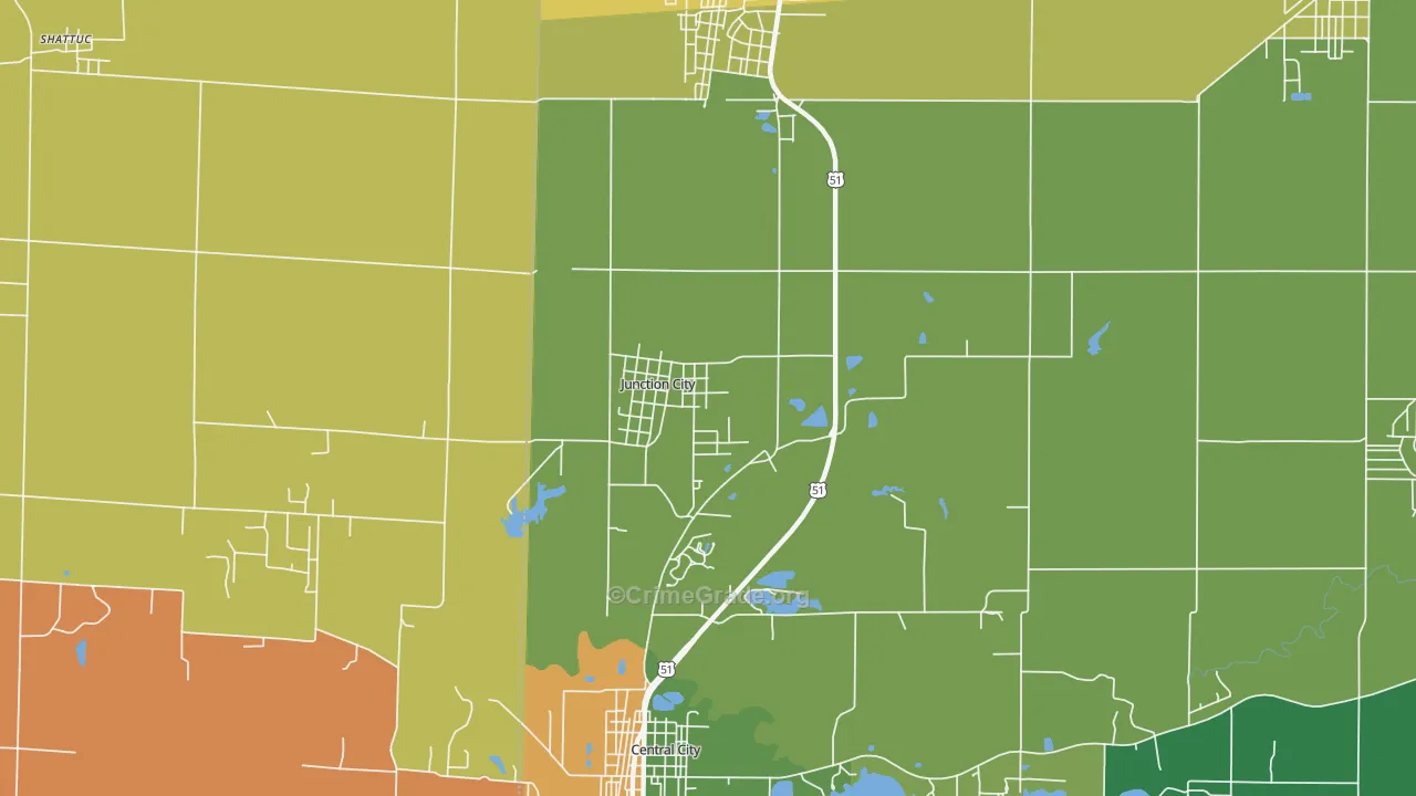 Junction City, IL Map of Drug-Related Crime Rates