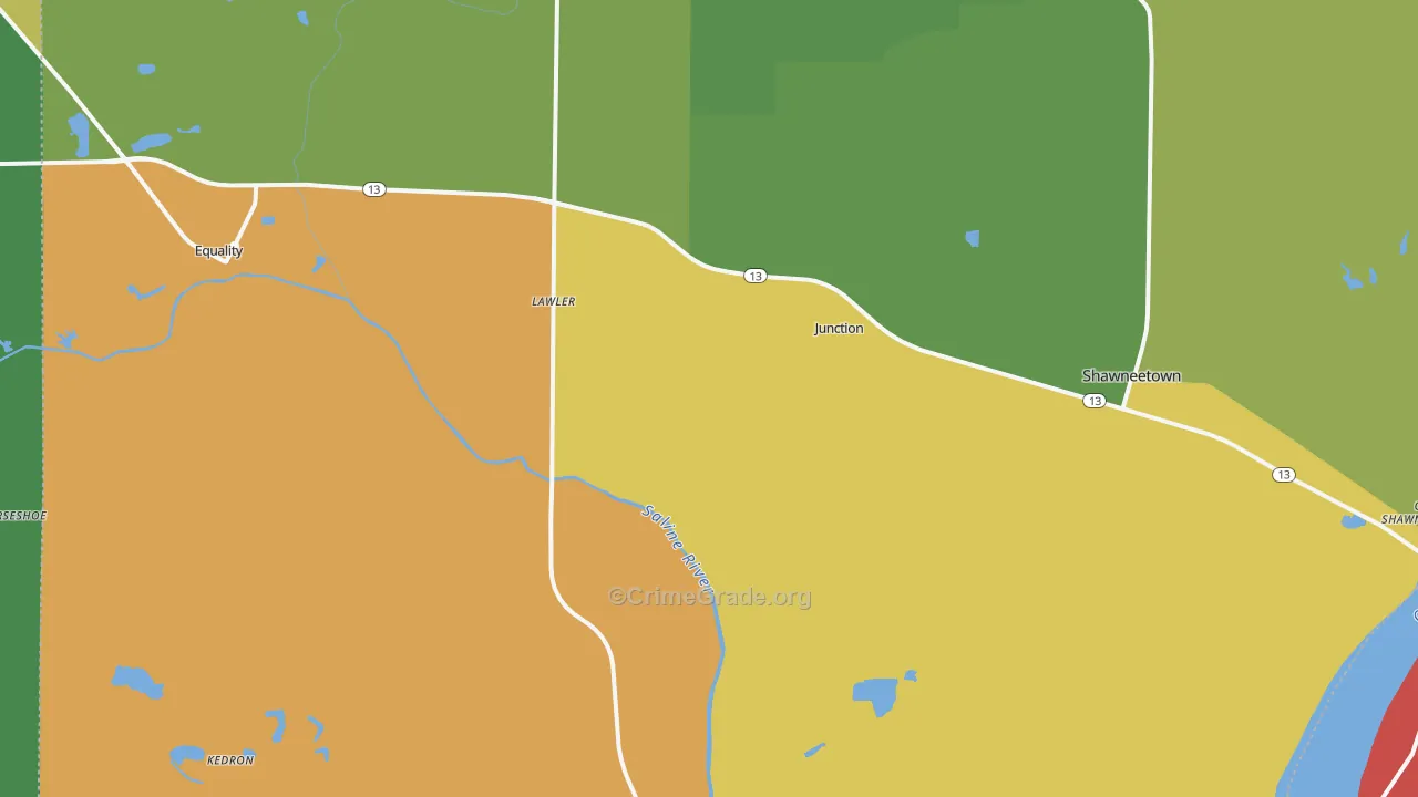 Junction, IL Map of Drug-Related Crime Rates