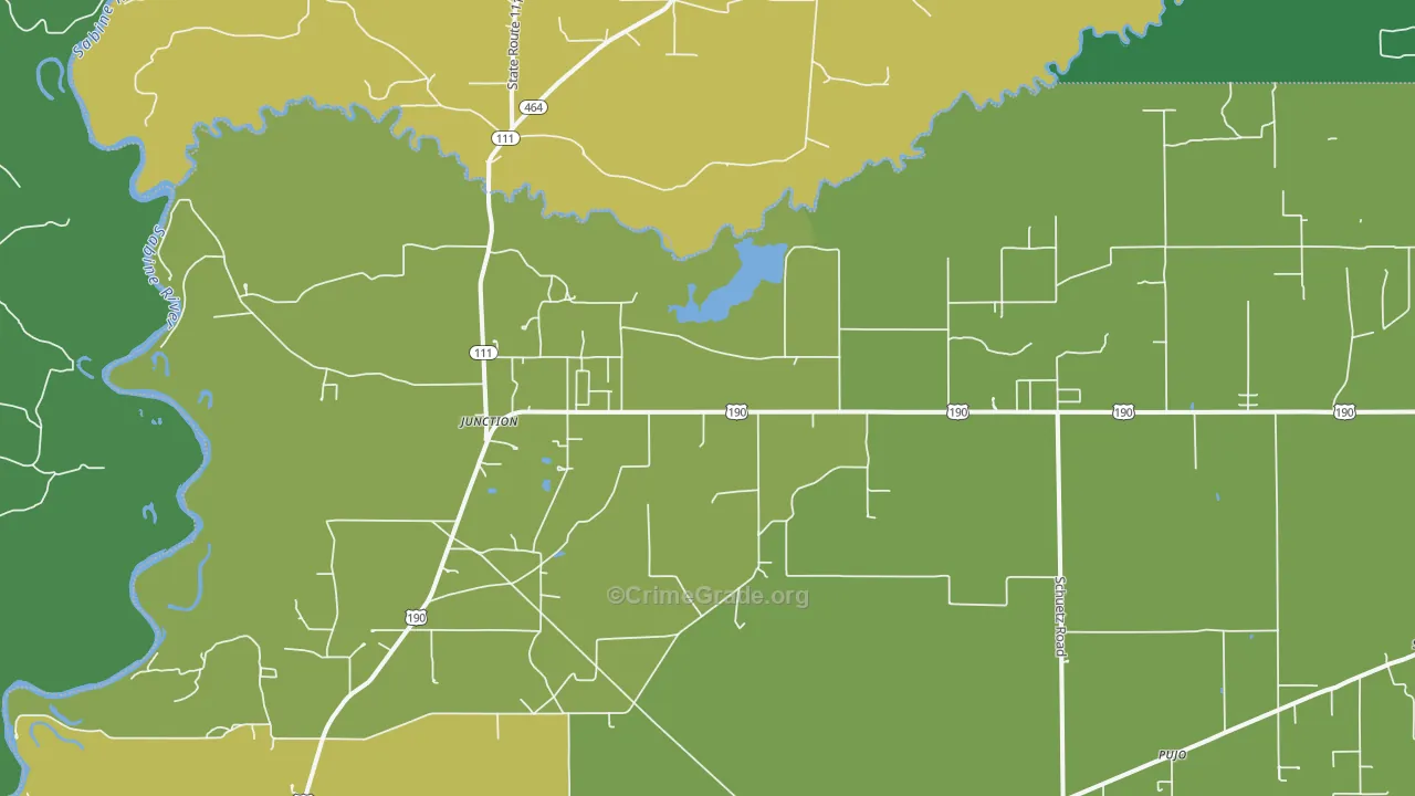 Junction, LA Map of Drug-Related Crime Rates