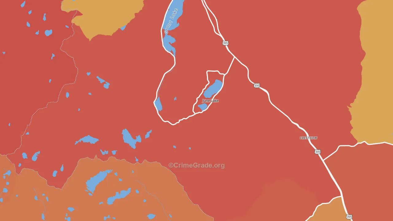 June Lake, CA Map of Drug-Related Crime Rates