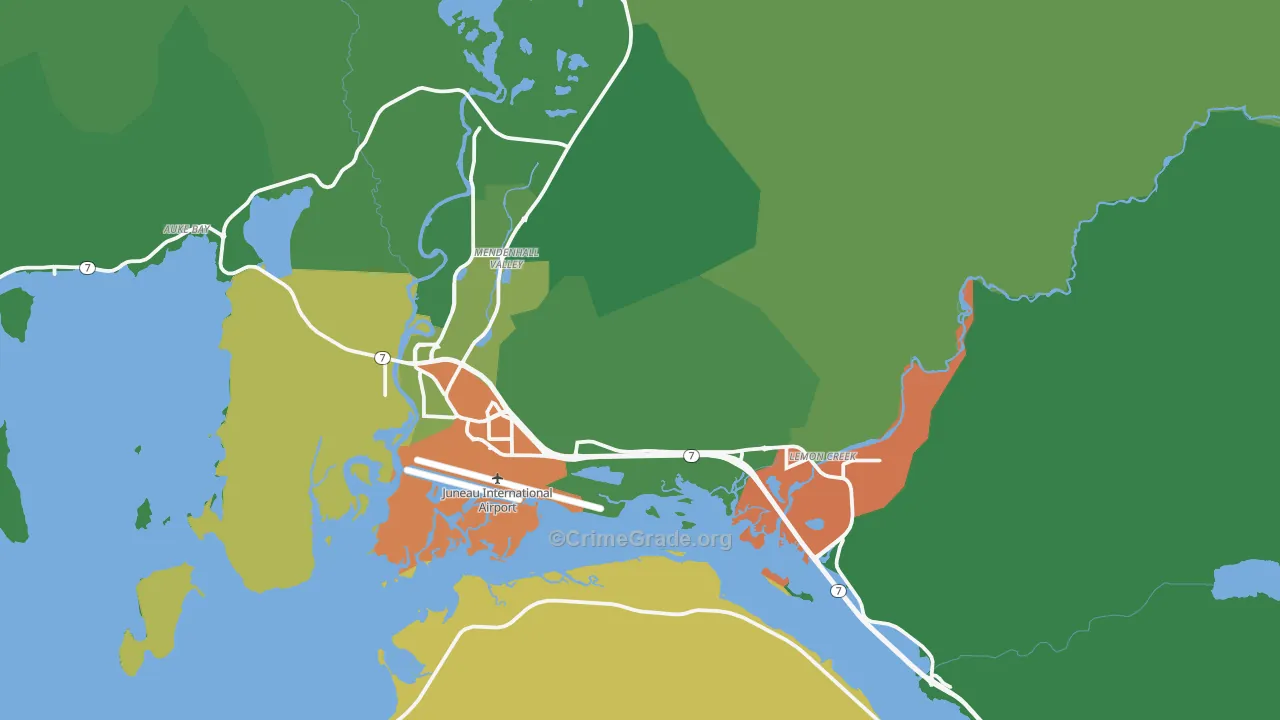 Juneau, AK Map of Drug-Related Crime Rates