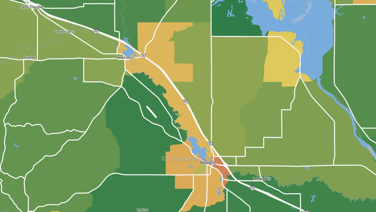 Juneau County, WI Map of Drug-Related Crime Rates
