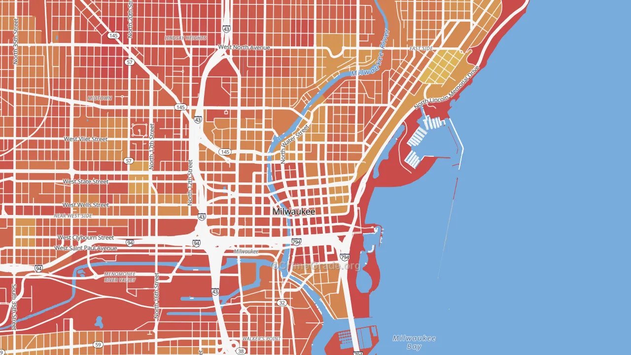 Juneau Town, Milwaukee, WI Map of Drug-Related Crime Rates