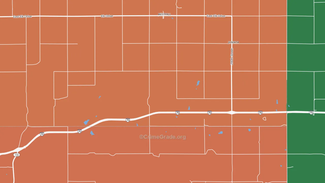 Juniata, KS Map of Drug-Related Crime Rates