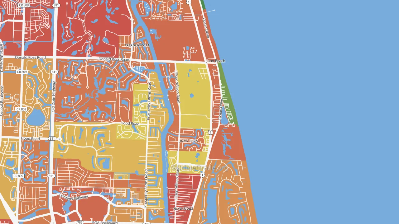 Juno Beach, FL Map of Drug-Related Crime Rates