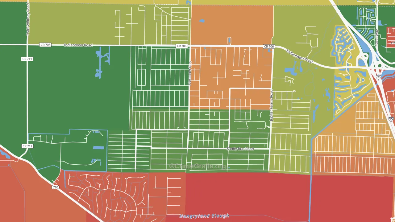 Jupiter Farms, FL Map of Drug-Related Crime Rates