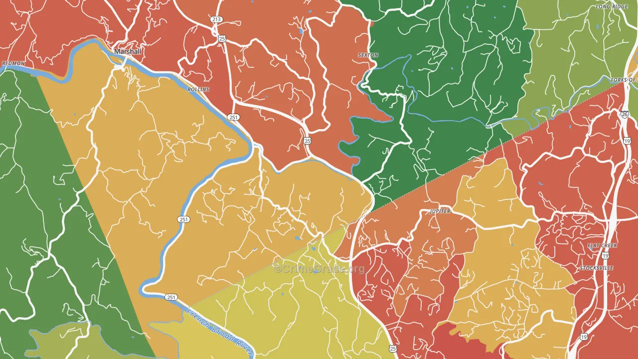 Jupiter, NC Map of Drug-Related Crime Rates
