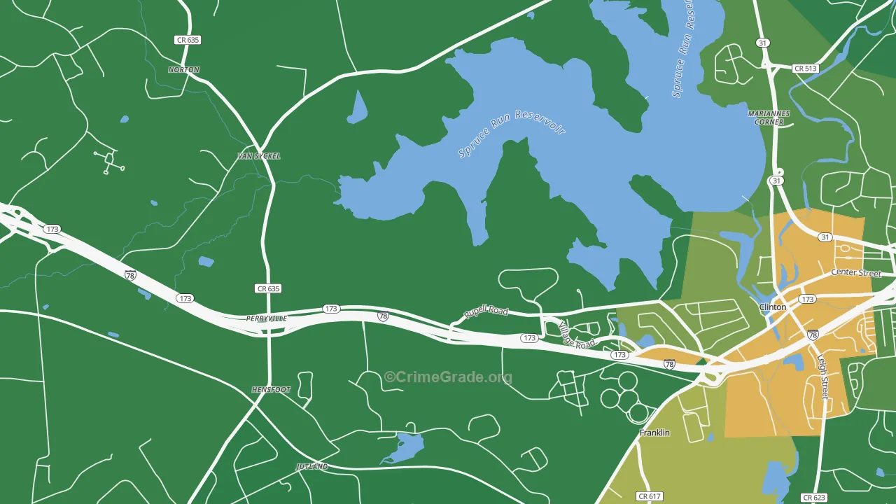 Jutland, NJ Map of Drug-Related Crime Rates