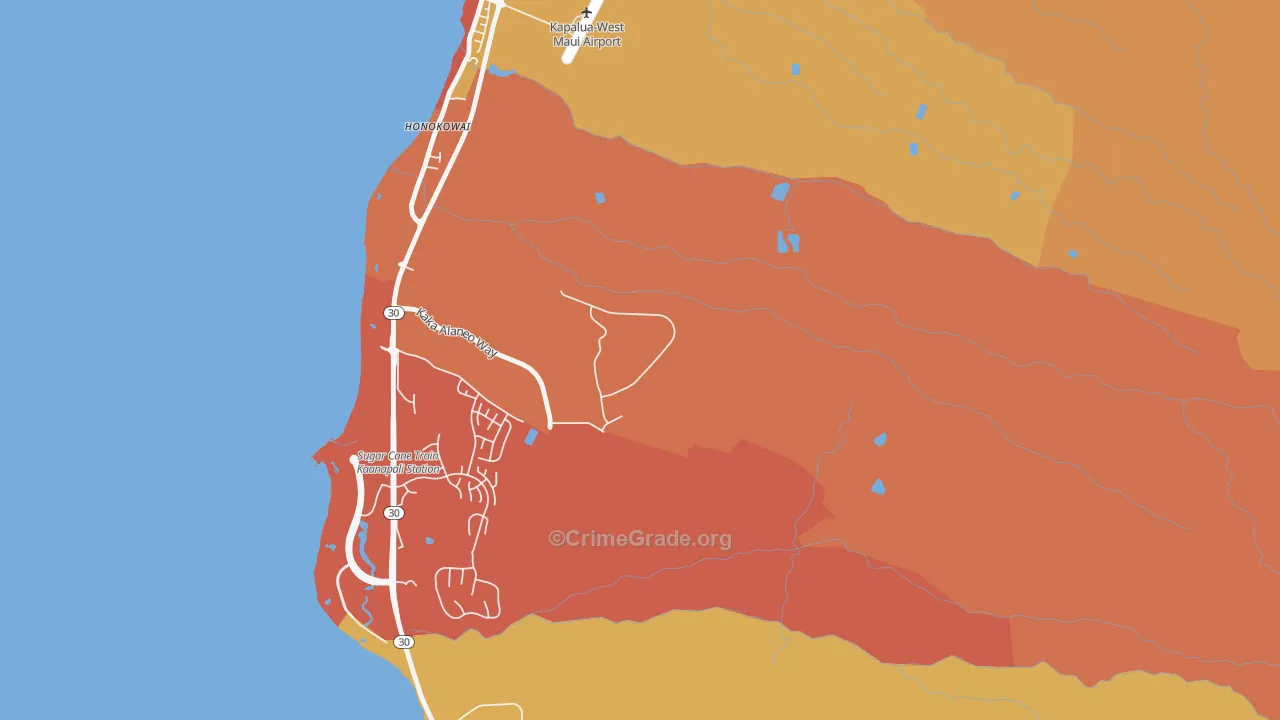 Kaanapali, HI Map of Drug-Related Crime Rates