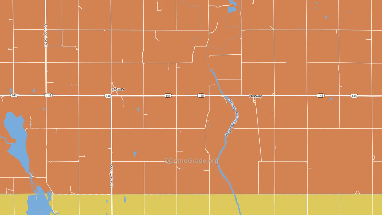 Kackley, KS Map of Drug-Related Crime Rates