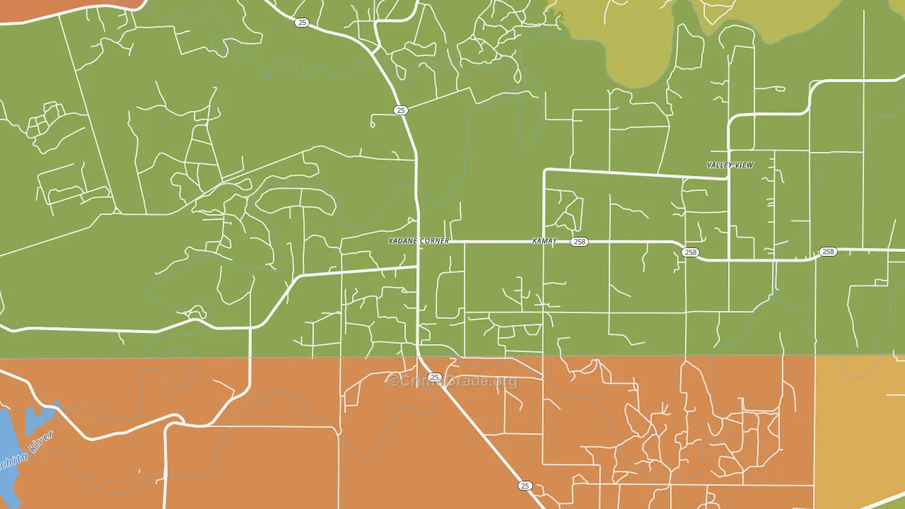 Kadane Corner, TX Map of Drug-Related Crime Rates