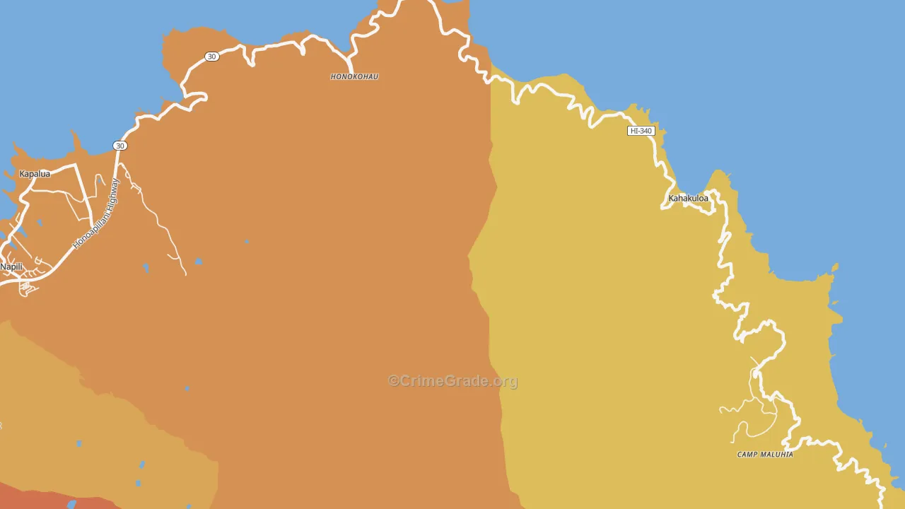 Kahakuloa, HI Map of Drug-Related Crime Rates