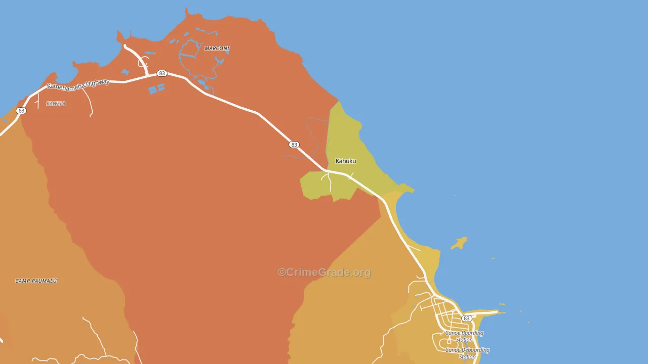 Kahuku, HI Map of Drug-Related Crime Rates