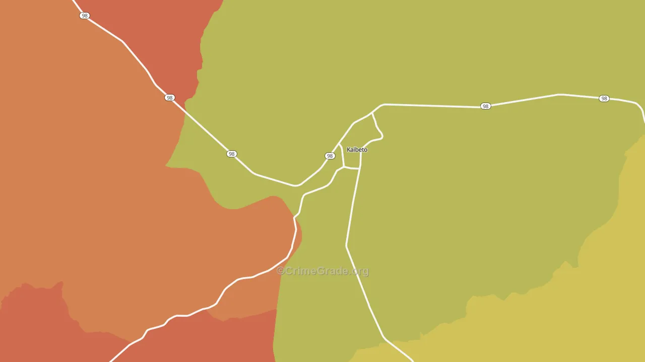 Kaibito, AZ Map of Drug-Related Crime Rates