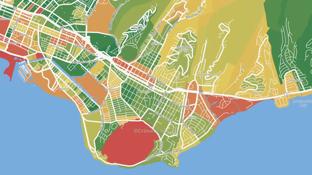 Kaimuki, Honolulu, HI Map of Drug-Related Crime Rates