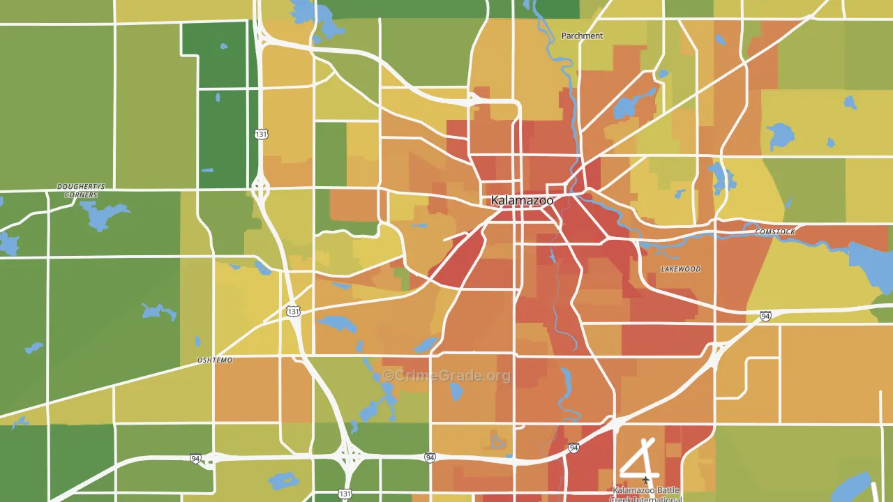 Kalamazoo, MI Map of Drug-Related Crime Rates