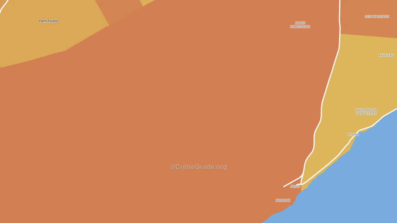 Kalapana, HI Map of Drug-Related Crime Rates