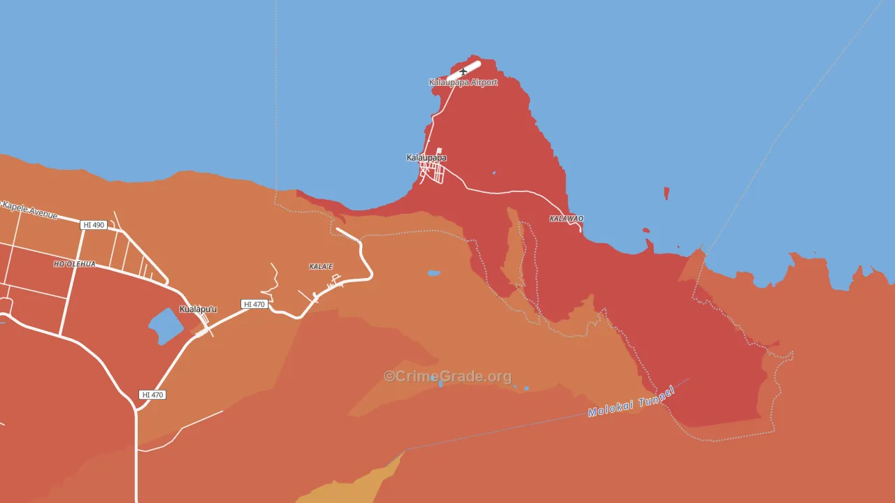 Kalaupapa, HI Map of Drug-Related Crime Rates