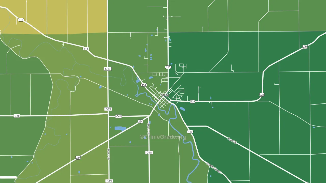 Kalida, OH Map of Drug-Related Crime Rates