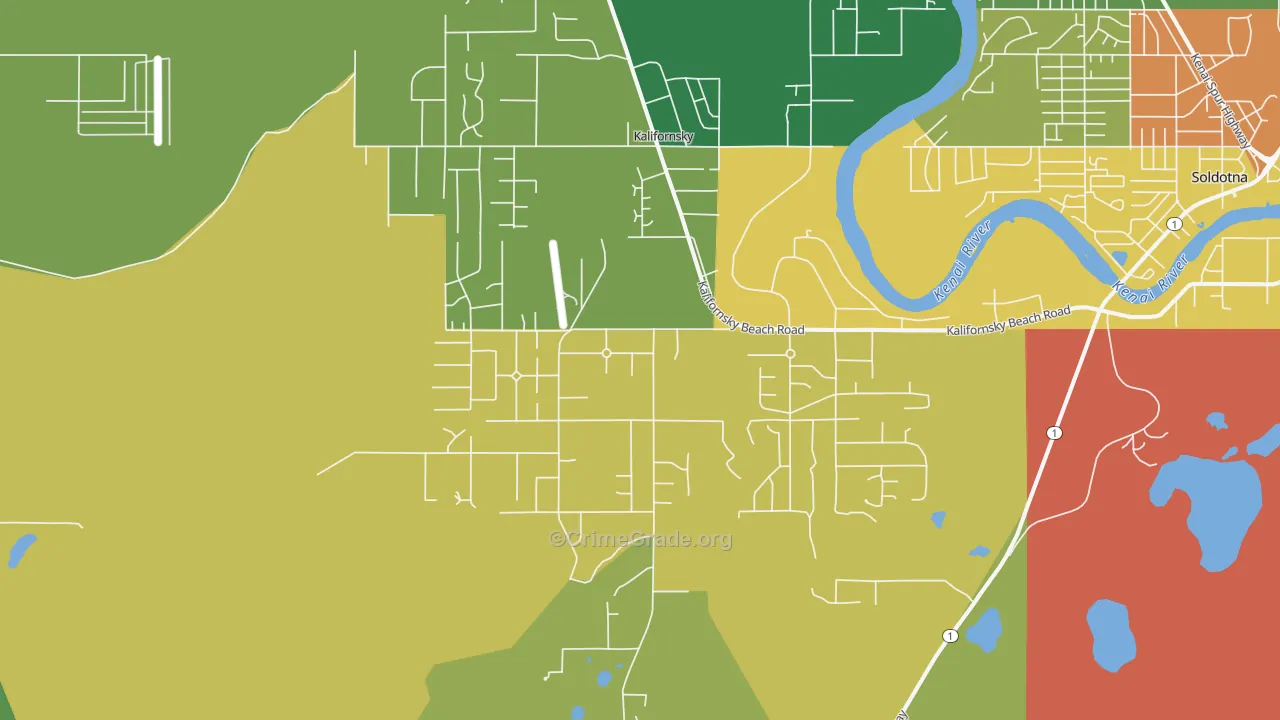 Kalifornsky, AK Map of Drug-Related Crime Rates