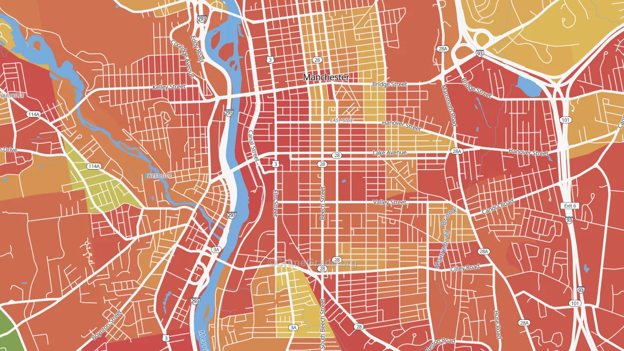 Kalivas Union, Manchester, NH Map of Drug-Related Crime Rates