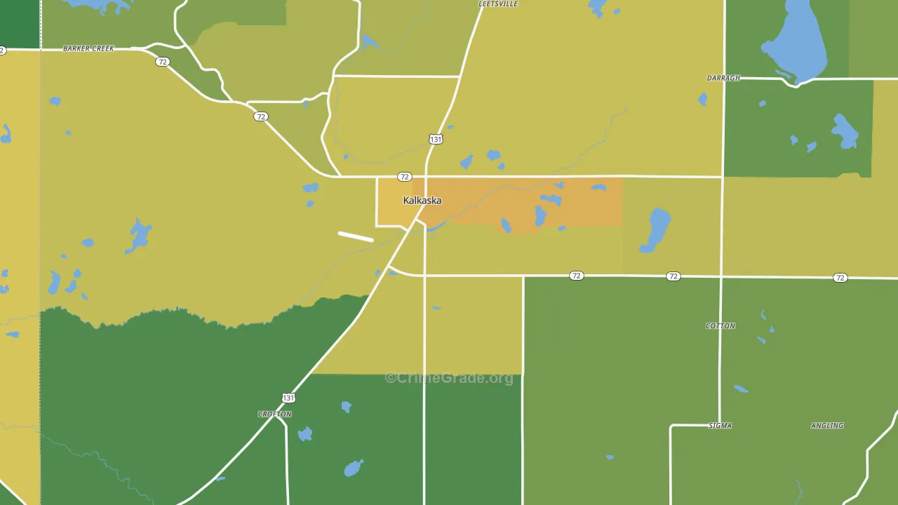 Kalkaska County, MI Map of Drug-Related Crime Rates