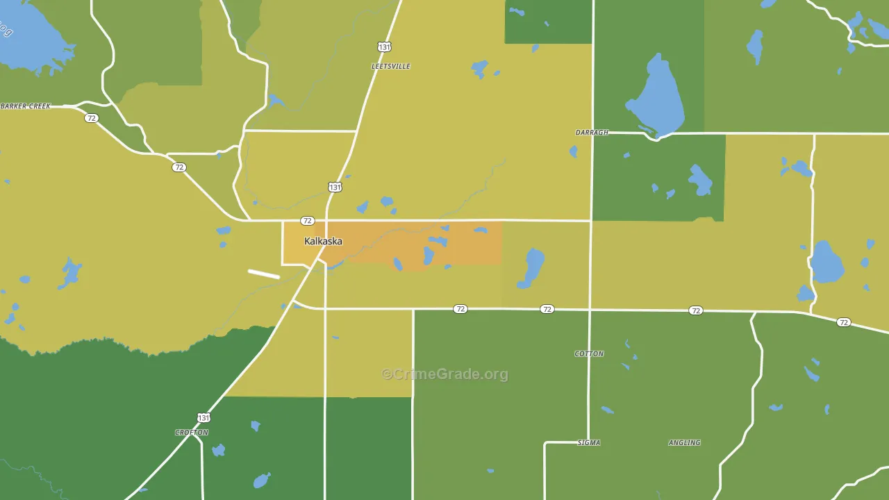 Kalkaska, MI Map of Drug-Related Crime Rates