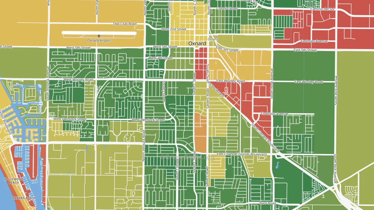 Kamala Park, Oxnard, CA Map of Drug-Related Crime Rates