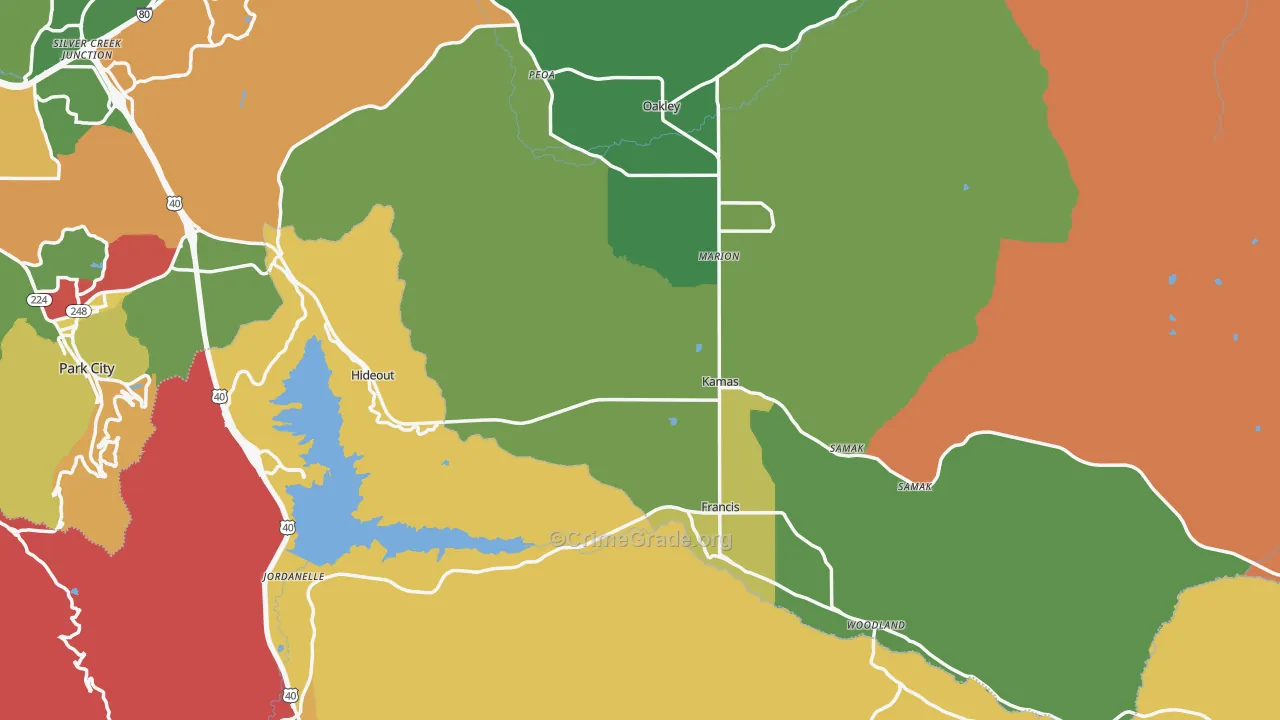 Kamas, UT Map of Drug-Related Crime Rates
