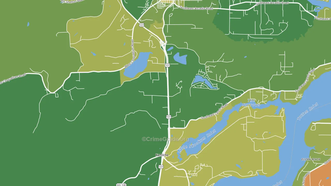 Kamilche, WA Map of Drug-Related Crime Rates
