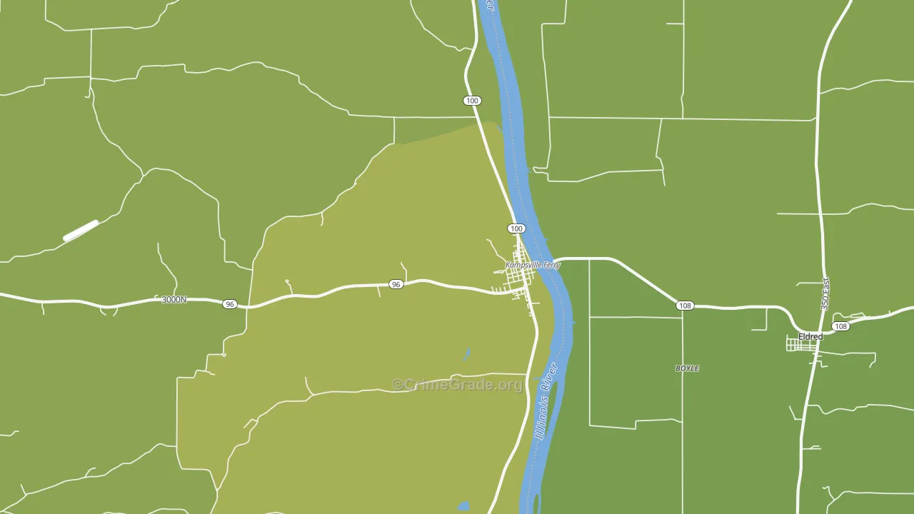 Kampsville, IL Map of Drug-Related Crime Rates