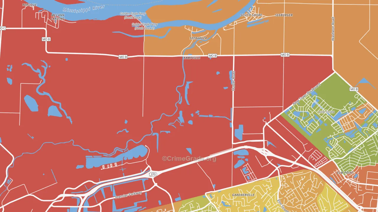 Kampville, MO Map of Drug-Related Crime Rates