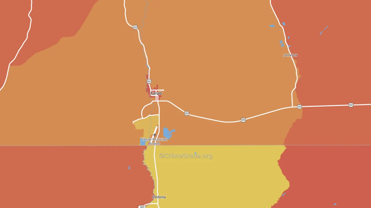 Kanab, UT Map of Drug-Related Crime Rates