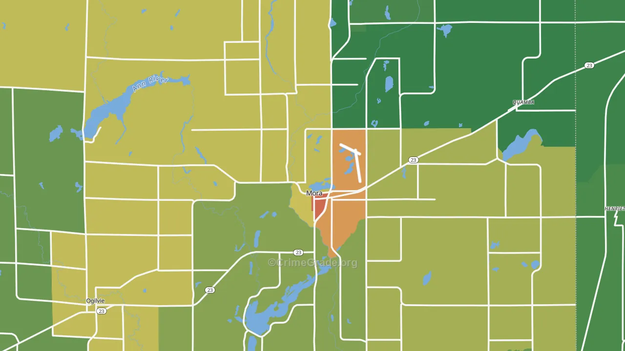 Kanabec County, MN Map of Drug-Related Crime Rates