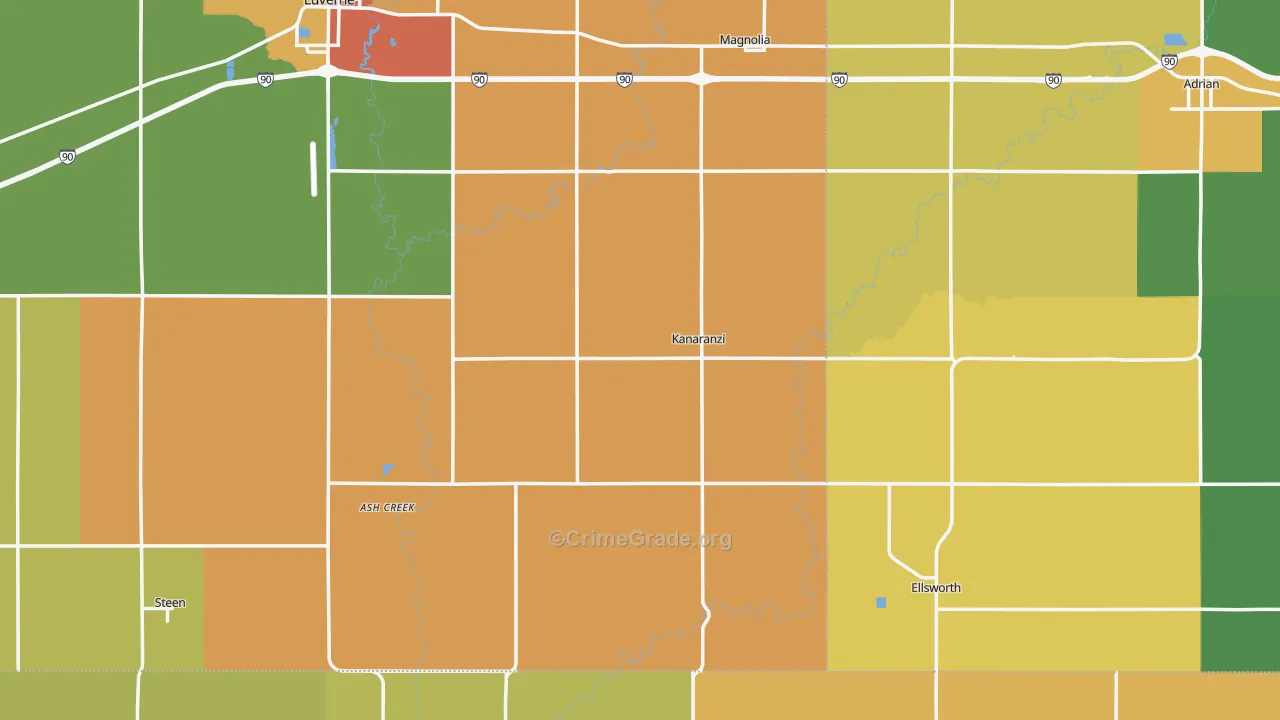 Kanaranzi, MN Map of Drug-Related Crime Rates