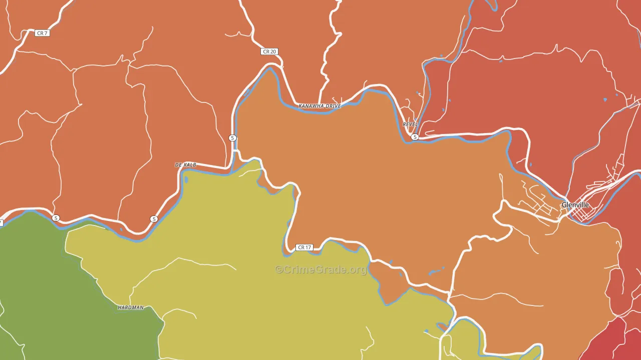 Kanawha Drive, WV Map of Drug-Related Crime Rates