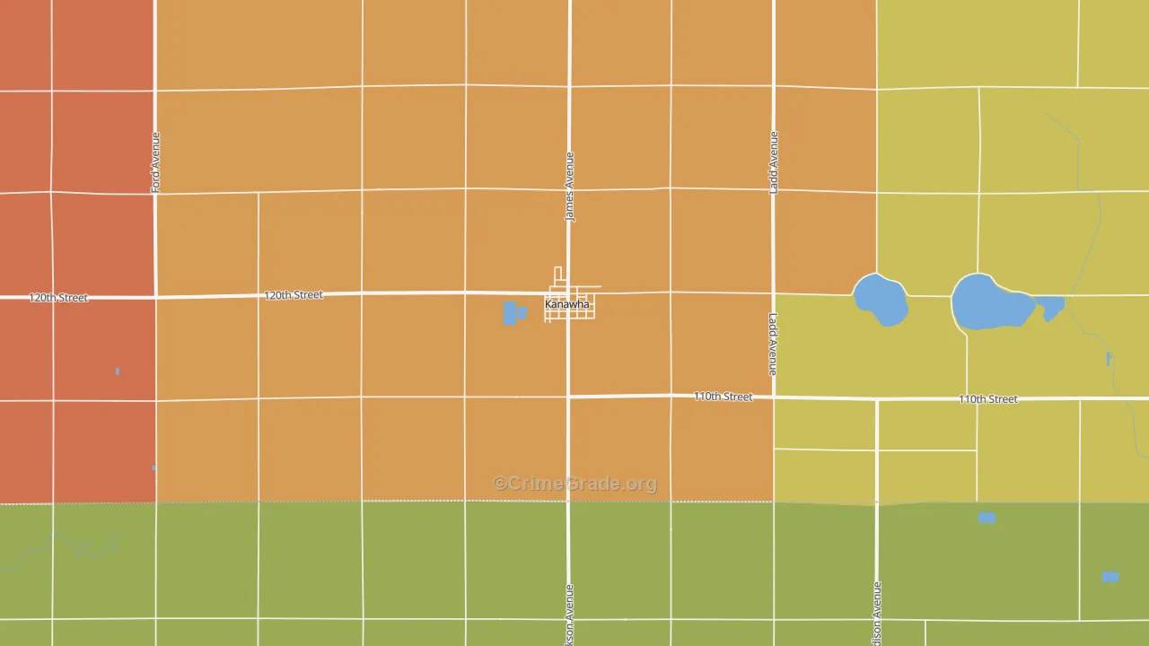 Kanawha, IA Map of Drug-Related Crime Rates
