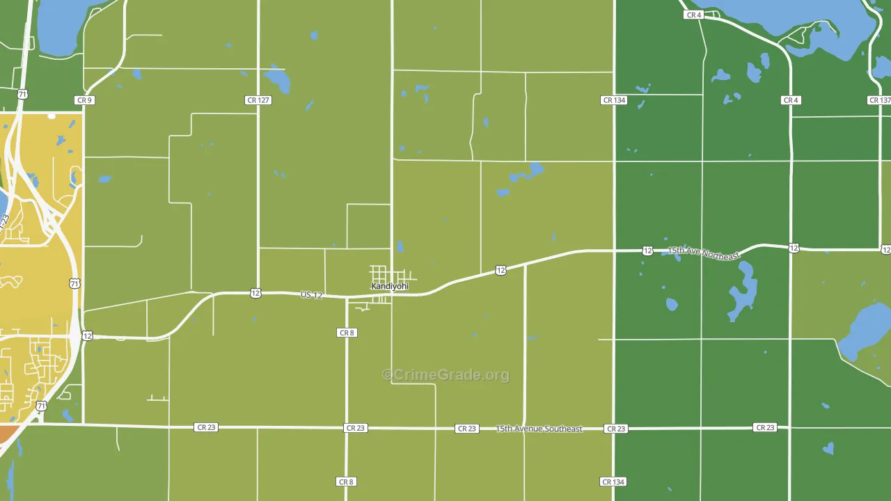 Kandiyohi, MN Map of Drug-Related Crime Rates