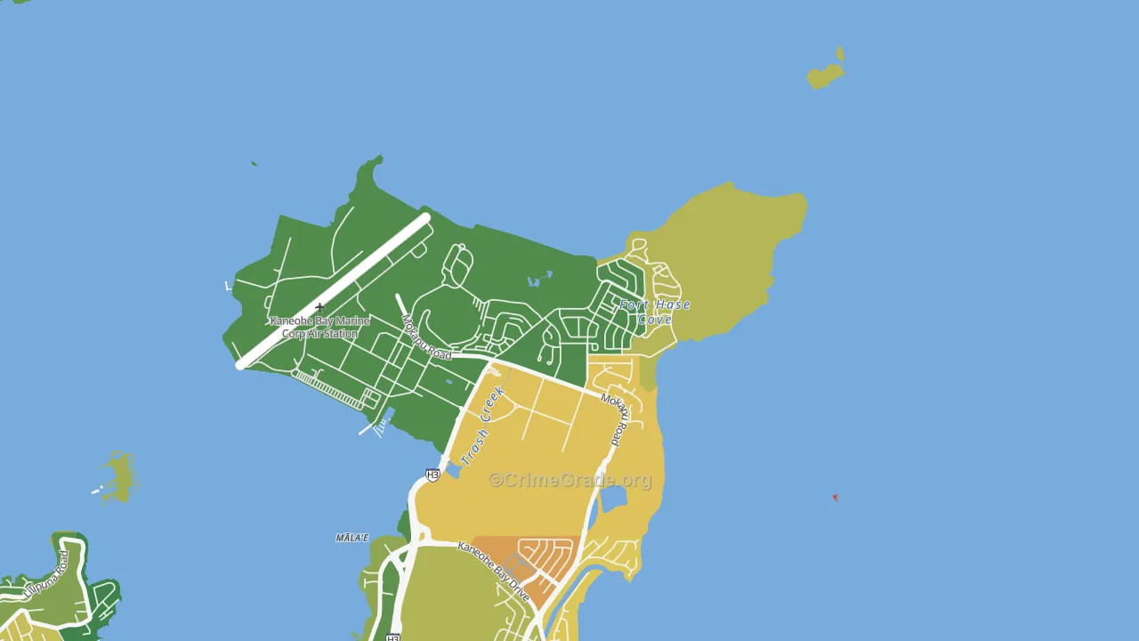 Kaneohe Station, HI Map of Drug-Related Crime Rates