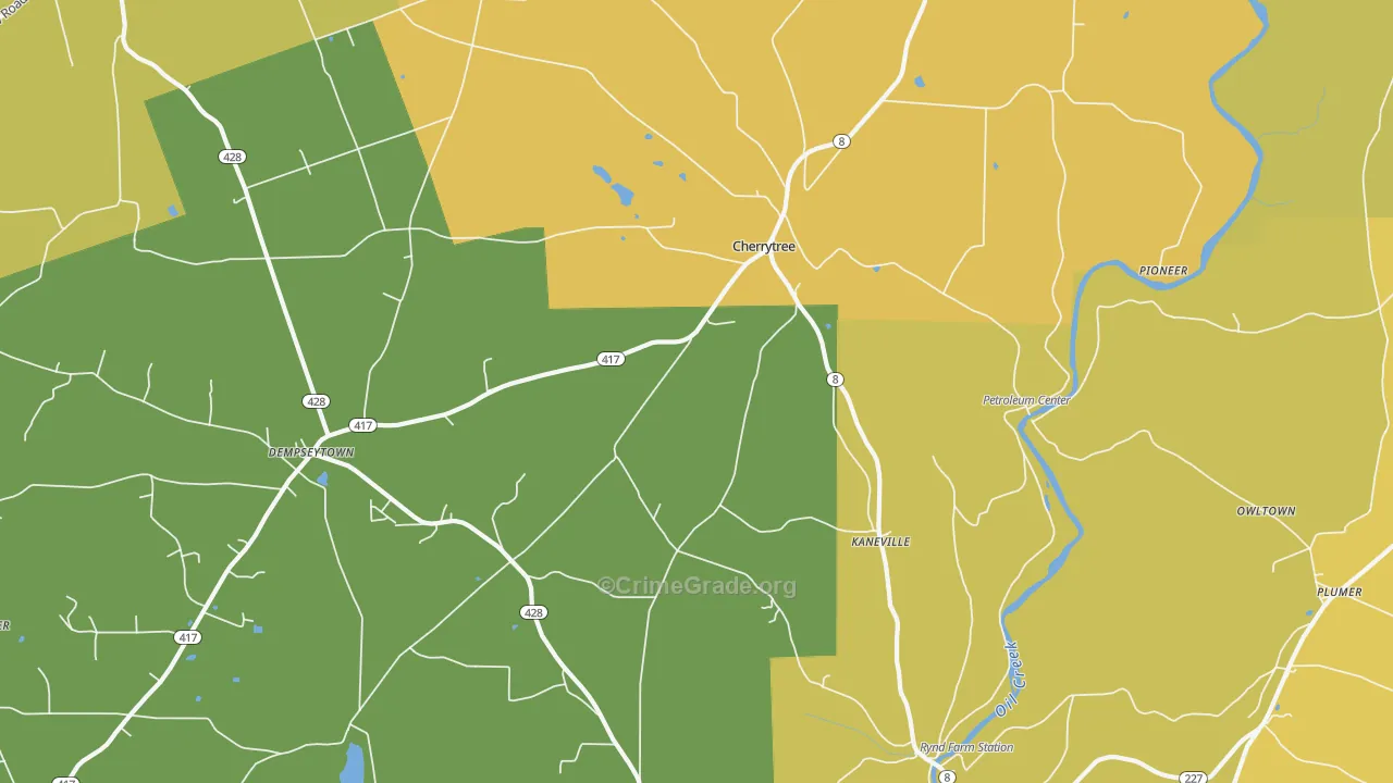 Kaneville, PA Map of Drug-Related Crime Rates