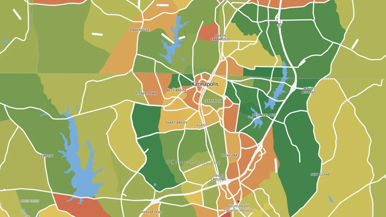 Kannapolis, NC Map of Drug-Related Crime Rates