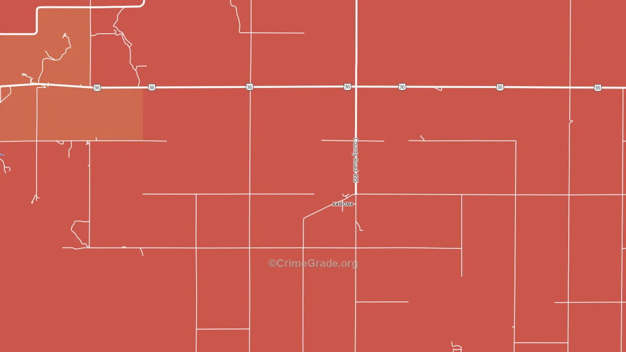 Kanona, KS Map of Drug-Related Crime Rates