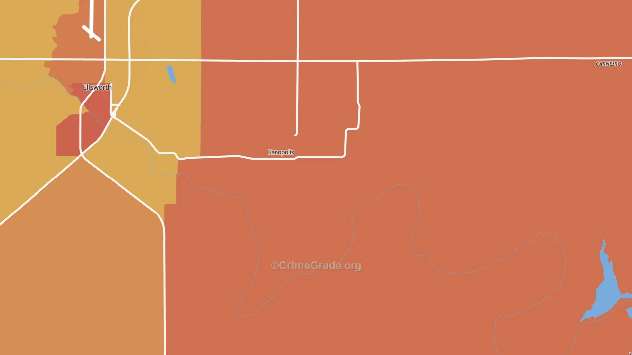 Kanopolis, KS Map of Drug-Related Crime Rates