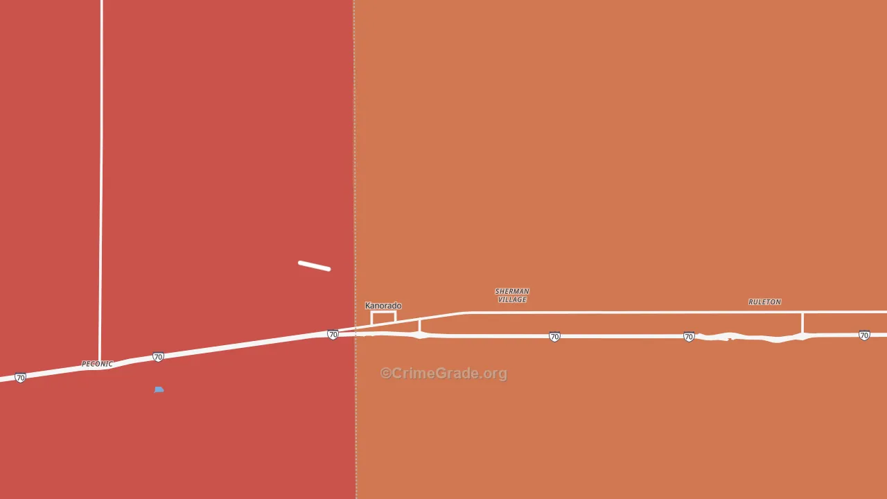 Kanorado, KS Map of Drug-Related Crime Rates