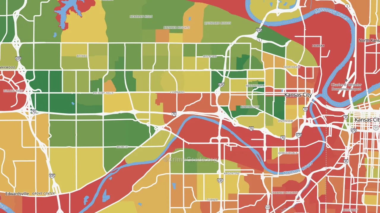 Kansas City, KS Map of Drug-Related Crime Rates